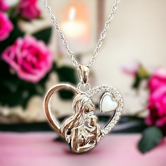 Maternal Embrace: Heart Shaped Sterling Silver Breastmilk & Cremation Ash Necklace